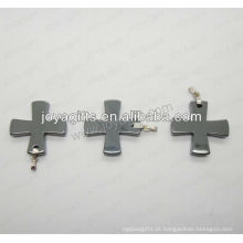 01P1007S / cross forma pingente / cross charme / cross montagem / cruz forma acessório com prata encontrar